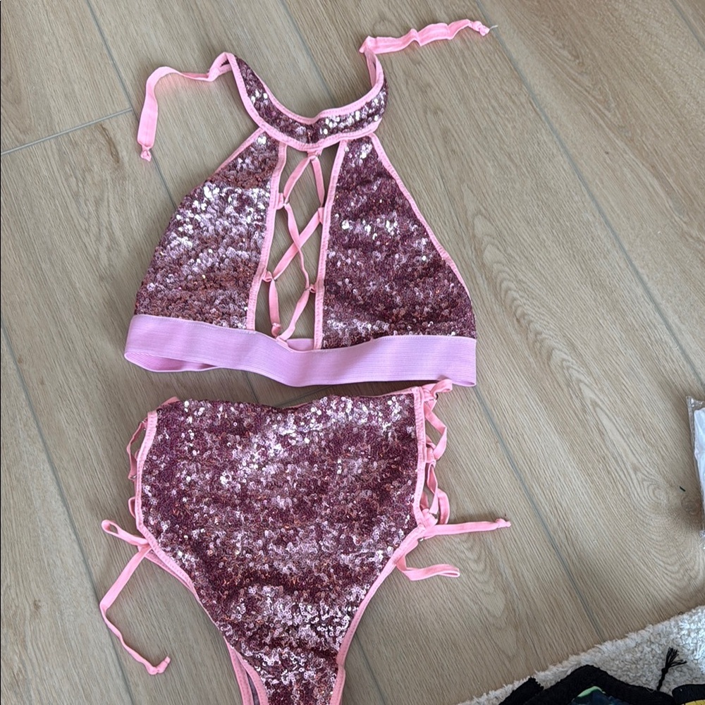 Pink Sequin Rave Set